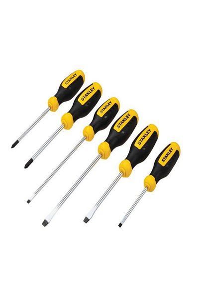 Stanley 6-Piece Round Ergonomic Design Plastic and Steel Screwdriver Set