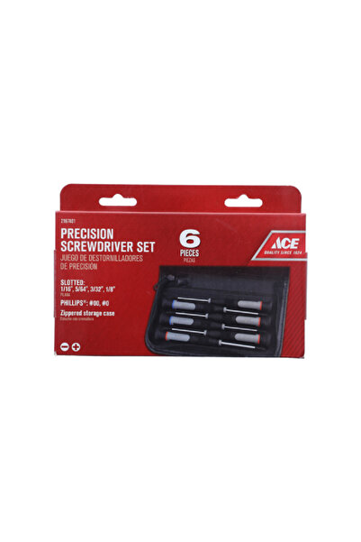ACE 6-Piece Durable Break-Resistant Precision Screwdriver Set Black and Grey