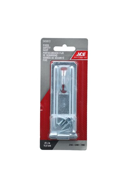 ACE Fixed Safety Hasp Lock Zinc 11.4cm