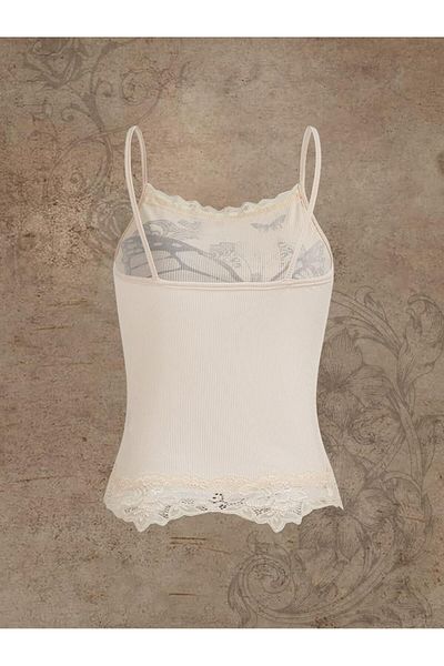 Köstebek Stlye Butterfly Lace Strap Cream Body
