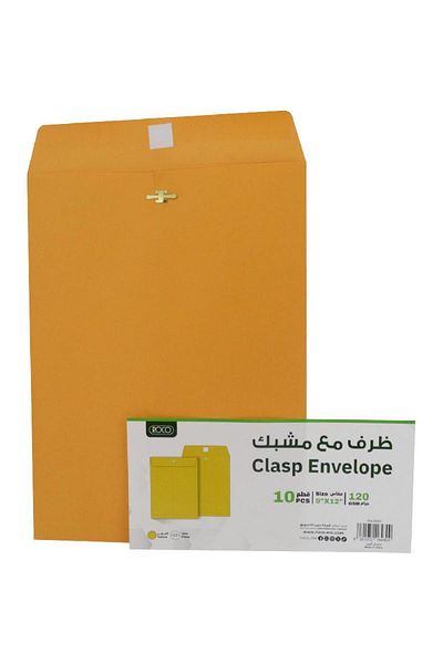 Roco Kraft Catalog Envelopes – Clasp/Gum Closure, 9 x 12 in, Gold