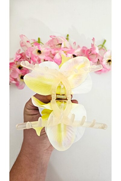 cityvision Orkide Çiçeği İncili Mandal Toka 10 cm Çift Taraflı 1 adet