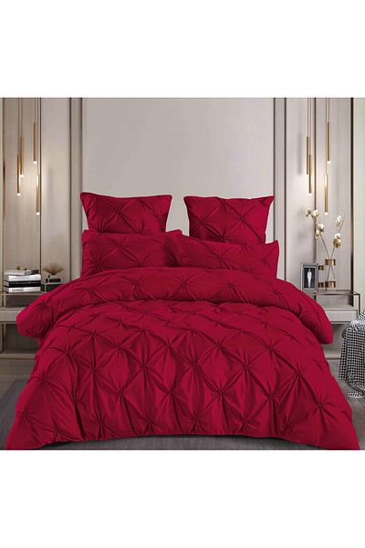CHIRASO CHIRASO bed linen, FINET, 6 pieces, fitted sheet 180x200 cm, 4 pillowcases, red