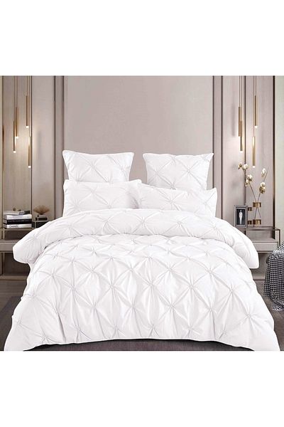 CHIRASO CHIRASO bed linen, FINET, 6 pieces, fitted sheet 180x200 cm, 4 pillowcases, white