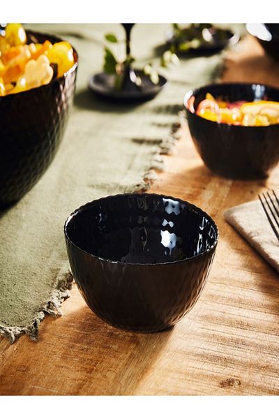 Luminarc Pampille Dishwasher and Microwave Safe Tempered Glass Multipurpose Bowl Black 13cm