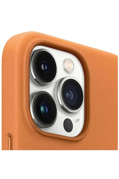 Apple Husa de protectie MagSafe Leather Case pentru Apple iPhone 13 Pro, Golden Brown