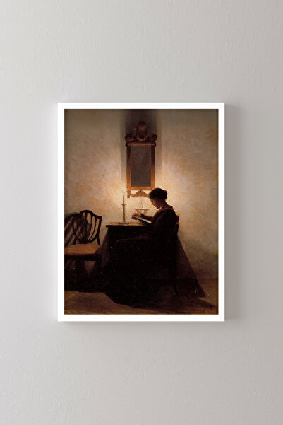 epiqart Woman Reading a Book - White Frame