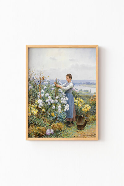 epiqart Crizanteme - Cadru cu model din lemn