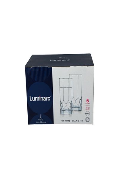 Luminarc 6-Piece Octime Diamond Glass Tumbler Clear