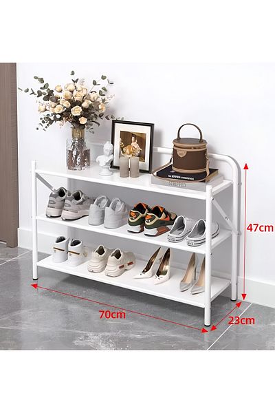 rexa Living Room Furniture Floor-Standing Shoe Storage Racks Adjustable Shoe Display Shelf 70x43cm