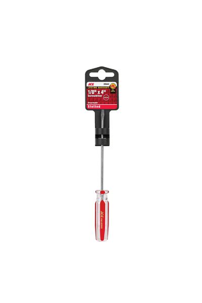 ACE Flat Screwdriver Red 1/8 x 4inch