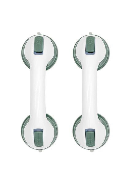 Generic Set de 2 bare de susținere pentru baie, Sundiguer, Plastic, 30x9cm, Verde/Alb