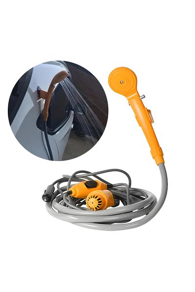 FİAPFO APF Portable Shower Kit for Travel with Electric Pump and 12V Car Cigarette Lighter Power