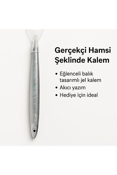 keyfisepet en keyifli sepet Realistic Anchovy Shaped Pen – Fun Fish Design Gel Pen