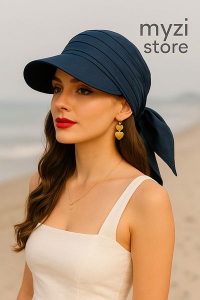 MYZİ STORE Women's Summer 100% Cotton Safari Tie-Up Bandana Visor