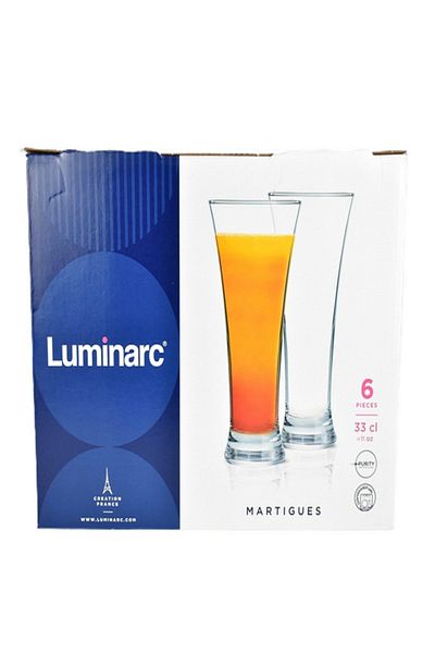 Luminarc 6-Piece Martigues Drink Glass Clear 330ml
