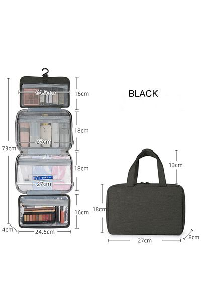 Generic Portable Cosmetic Bag - Black