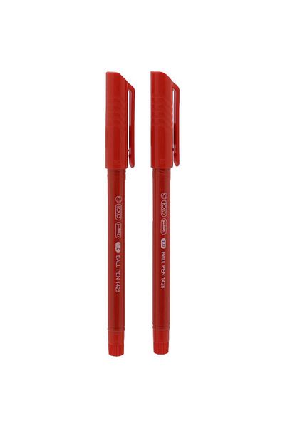 Roco 1428 Dry Ink Ballpoint Pen – 1 mm Tip, Red Ink, Pack of 2
