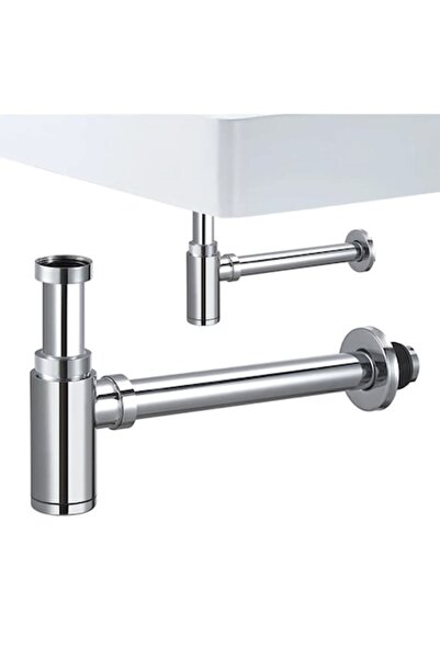 BiXXBi Sifon de chiuvetă, oțel inoxidabil 304, anti-miros, capac detașabil, argintiu mat, 300x40mm