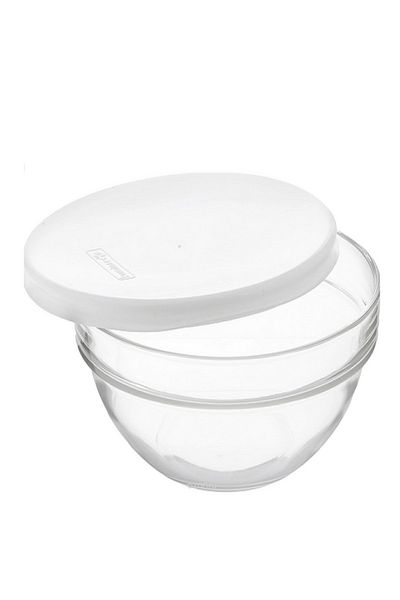 Luminarc Empilable Tempered Glass Salad Bowl with Lid White and Transparent 140ml
