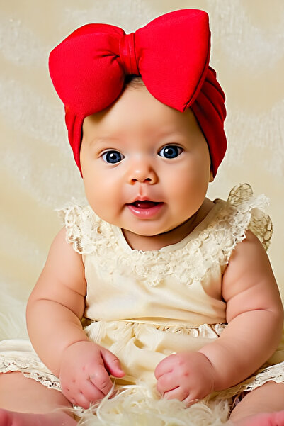 Bebekino Kız bebek fiyonklu bone düz renk