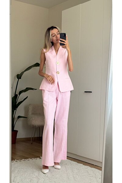 MODA بدلة بنطلون وردية اللون من لندن