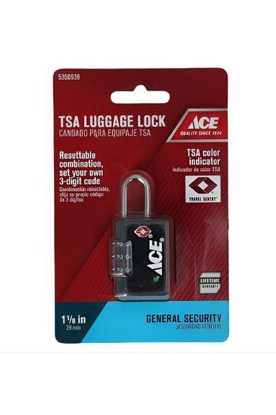 ACE 3-Dial Combination TSA Luggage Lock Black