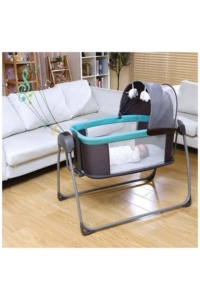 Mastela 3 In 1 Smart Electric Baby Bedside Bed With 5 Speeds, 3 Timers, 15 Musics And 4 Use Modes
