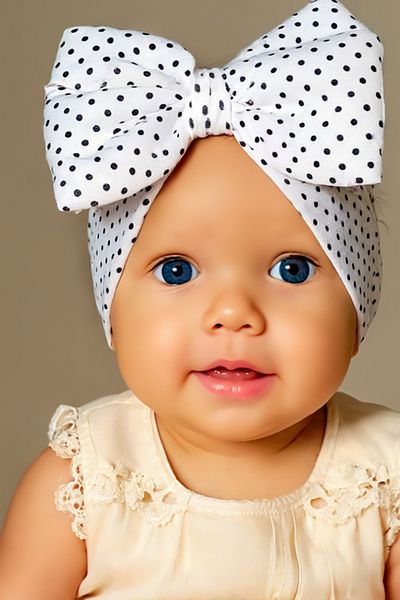 Bebekino Baby Girl Bow Bonnet Polka Dot