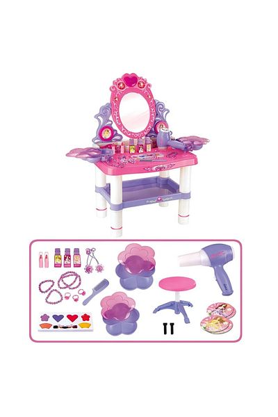 Biki Big Size Dressing Table Make up Toy Set with Music, Lights, Accessories to Play