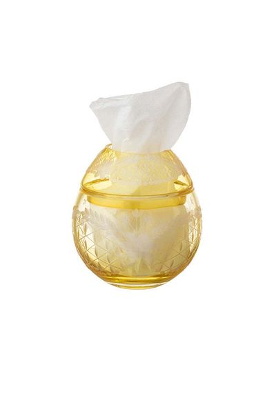Byblos Yellow laser engraved crystal tissue box
