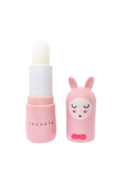 Inuwet Children's lip balm, Pink, with strawberry scent, Bunny en Rose, Inuwet, 3.5 gr