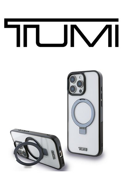 TUMI كفر حماية شفاف لـ iPhone 16 Pro بدعم Mag Safe ومِسكة متعددة الاستخدامات بتصميم فرنسي من TUMI