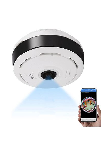 Spionescu Mini Hidden WiFi Camera 360° Fisheye Lens 1.44mm, AI Motion Detection, Bidirectional Audio