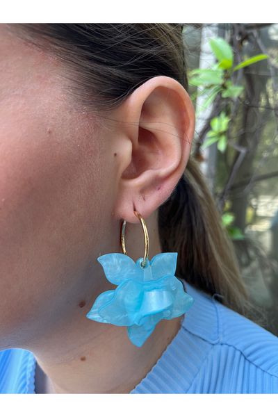 MODA Large Flower Detailed Dangle Women's Earrings with 3 Color Options – Elegant Design
