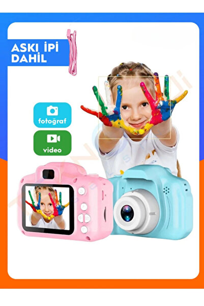WUNİT Mavi Dijital Fotoğraf Makinesi Çocuk Tripod'lu Hd Kamera Ve Video Askı ...