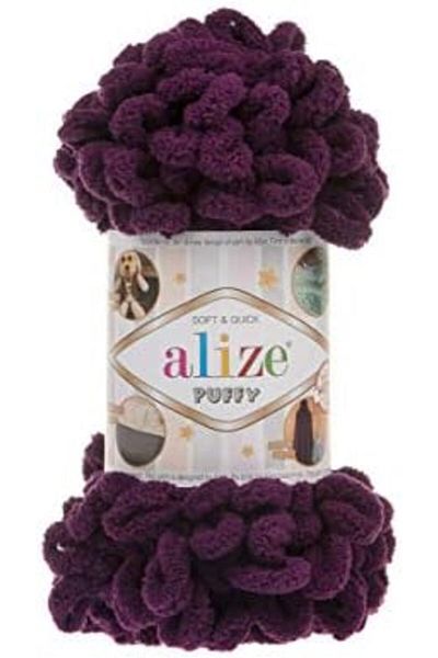 Alize Puffy Hand Knitting Yarn 1PC (Plum No. 111)