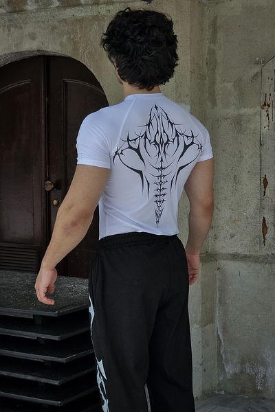 Liber Cyber ​​Bones - T-shirt συμπίεσης (Λευκό)