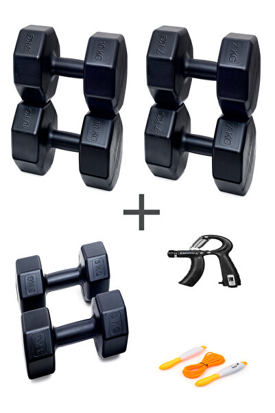 Besinistanbul PS SPOR 3 ÇİFT DAMBIL SET 3 KG + 7 KG +10 KG + AYARLANABİLİR SA...