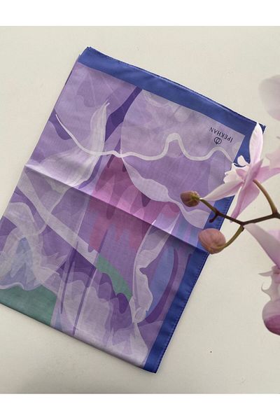 İpekhan Rainbow Pattern Thin Cotton Shawl