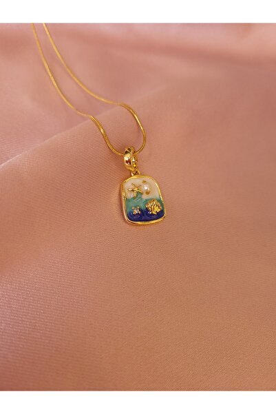 Jewerly Ocean's Charm Minimal Sanat Deniz Temalı Çelik Kolye