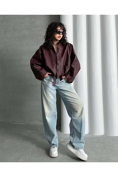 MEECY Wide Sleeve P&B Bomber Jacket