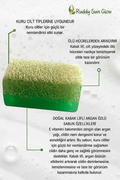 RUDDYSUN Pumpkin Fiber Argan Extract Soap Handmade Natural 120 Gr