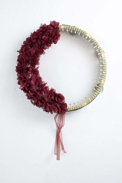 tusem toptan kına malzemeleri Henna Night Def, Bridal Tambourine with Flowers, Wedding Bridesmaid Bride Bell Def, Led Transparent 32cm, Shiny Stones