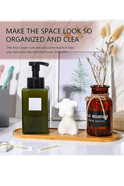 YNCHOME Ync Home Bamboo Oval Presentation and Serving Tray Oil Pot Base, Kitc...