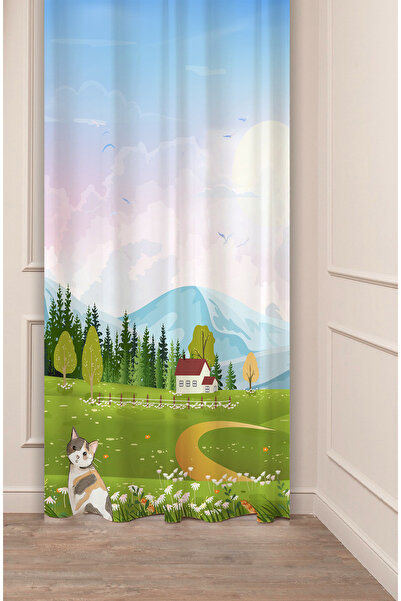 GREENDECOR ستارة خلفية أنيقة مطبوعة رقمية بتصميم خاص بنمط Yayla Sweet House C...