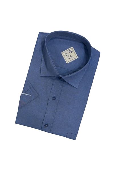 GÖMLEK GALERİSİ Men's Classic Relaxed Fit Pocket Plain Filafil Short Sleeve Shirt