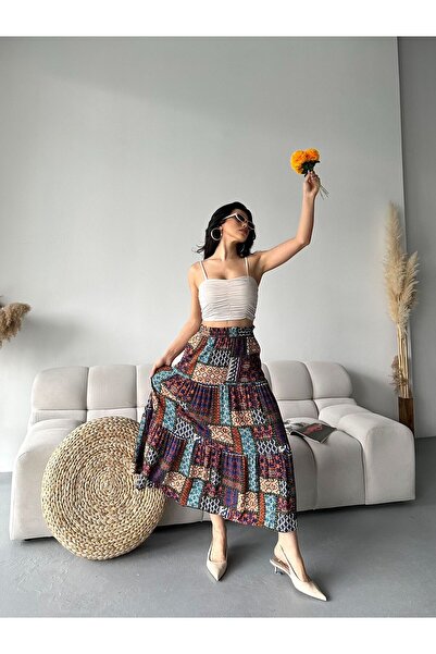 Butik DESENLİ 3 PARÇALI ETEK