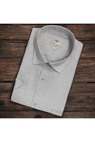 GÖMLEK GALERİSİ Men's Classic Relaxed Fit Pocket Plain Filafil Short Sleeve Shirt