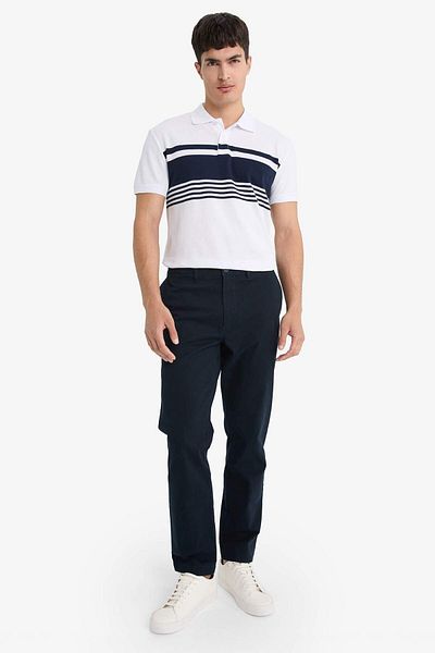 DeFacto Regular Fit Polo Neck Short Sleeve Striped Polo T-Shirt D7600Ax25Sp